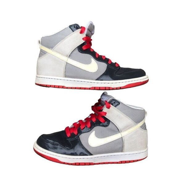 Vintage 2008 Nike Dunk High Patent Toe Grey Sunburst Size 10 - Picture 5 of 16